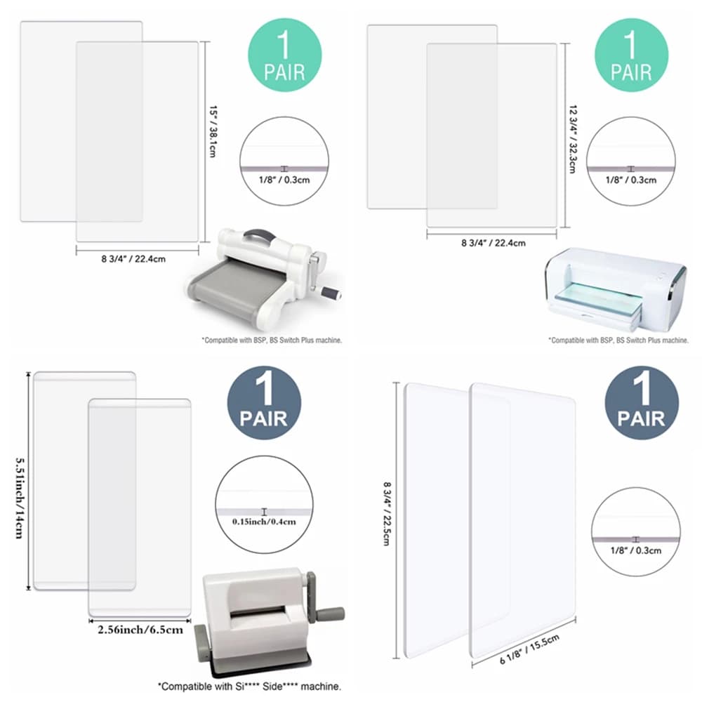 Different Size Cutting Drawings Replacement 3/4 mm thick plastic cutting plates for die cutting machine