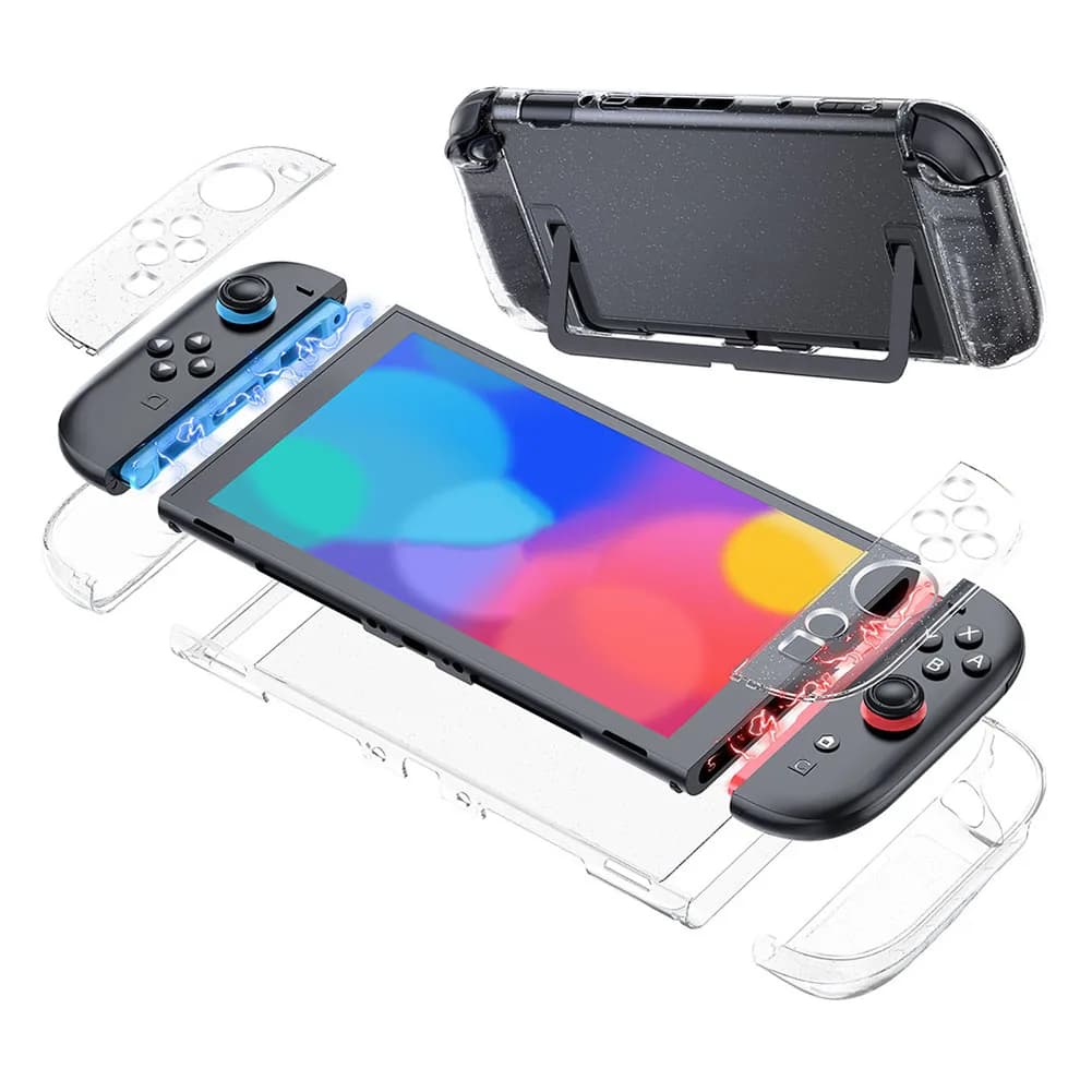 Custodia Protettiva Trasparente Anti-Graffio per Console da Gioco, Antiurto, Sottile, con Design Divisibile per Accessori Switch 2