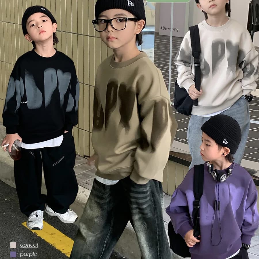 Primavera autunno ragazzi cotone sciolto stampa alfabeto felpa scuola bambini pista cappotto top bambino allenamento Pullover maglione 5-16 anni