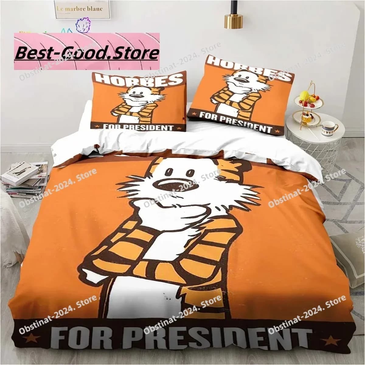 Cartoon Calvin Hobbes Set biancheria da letto Stampato singolo Piumino Trapunta Copripiumino Federa Set da 3 pezzi Bambini Taglia adulto