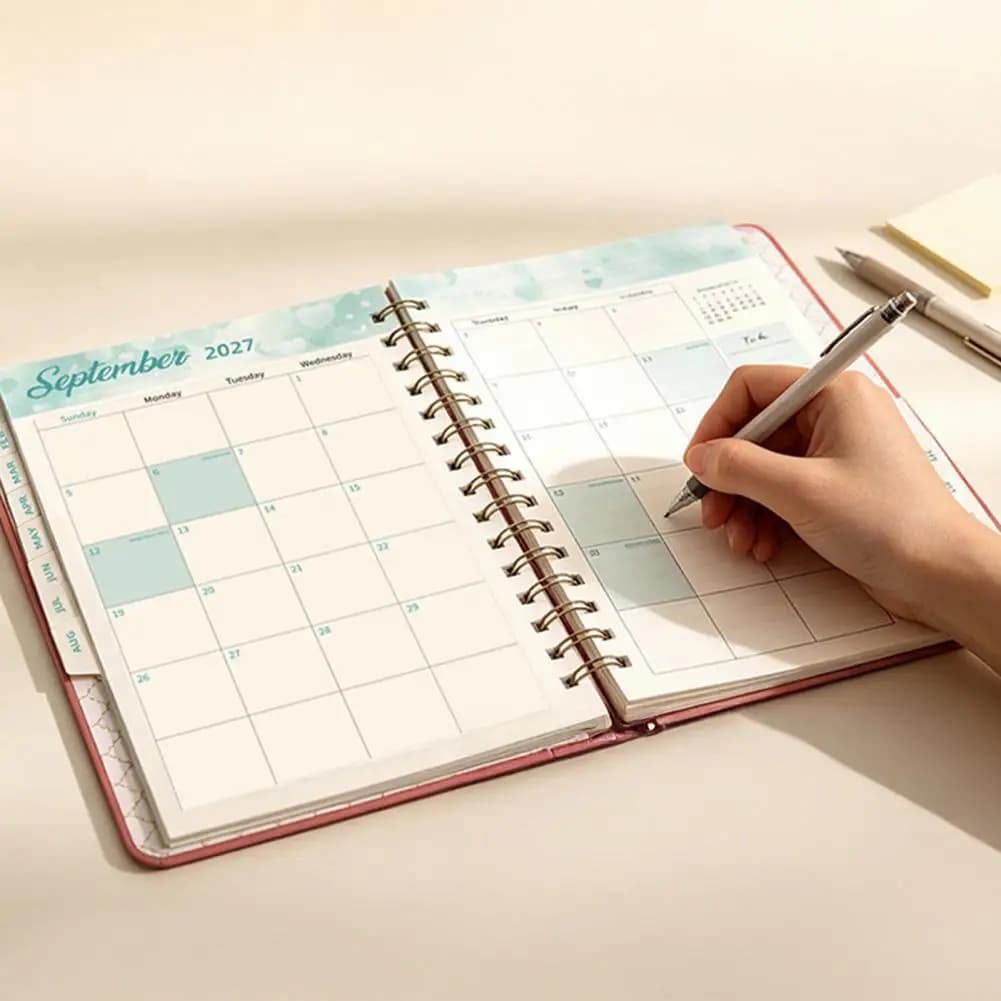 Weekly View Planning Notepad 2027 Weekly Planner 2027 A5 Spiral Planner Notebook 365-day Weekly Schedule Calendar Thick for Work