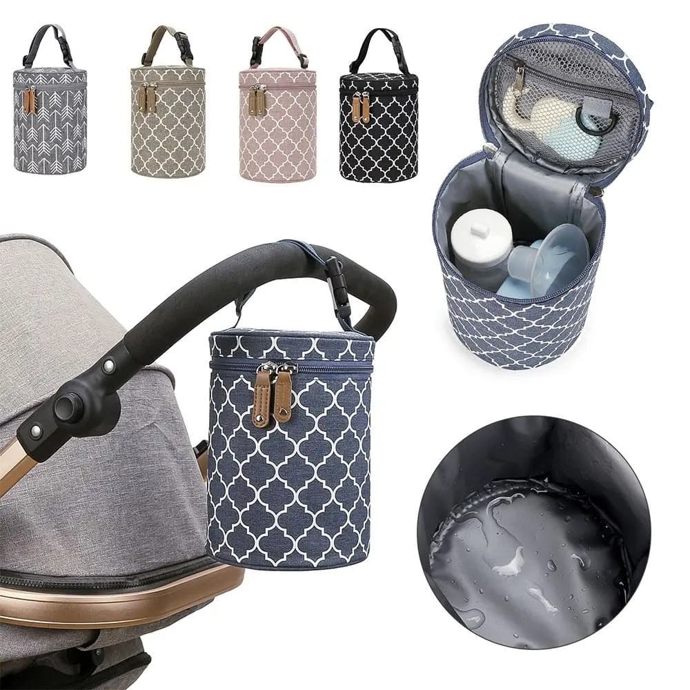 Borsa da appendere per passeggino con isolamento termico Borsa da appendere impermeabile Borsa termica per latte materno isolata Borsa da viaggio di grande capacità