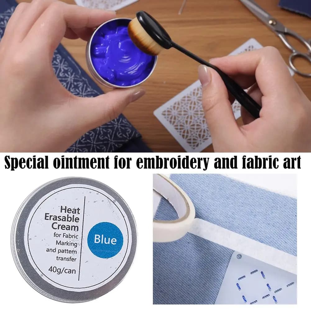 Heat Erasable Fabric Marking Cream Embroidery Pattern Transfer Paste Iron Off Needlework Sewing Tools Kit