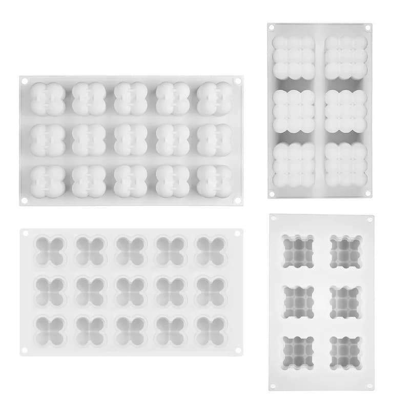 6/15 cavity 3D chalk cube candle mold decoration chalk mold mousse cake baked cake bubble dessert Bakeware