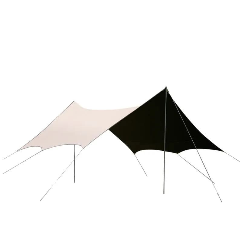 Tenda Parasole in Vinile per Campeggio e Picnic, Attrezzatura da Campeggio, Tenda a Farfalla con Rivestimento Argentato, Protezione Solare Rinforzata