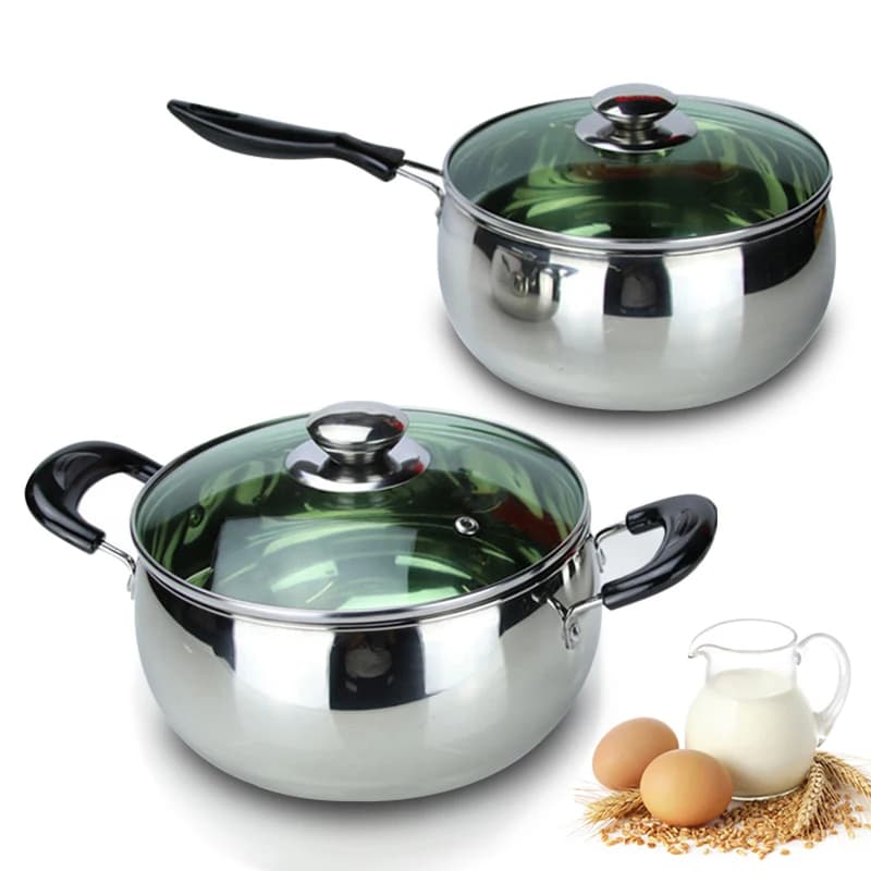 Pentola per il latte in acciaio inossidabile pentole per zuppa antiaderenti pentole da cucina Wok adatto per fornello a induzione Gas 14/18/22cm