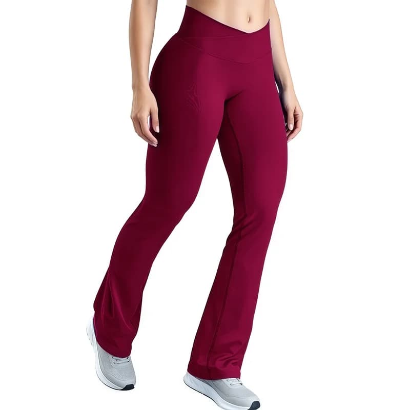 Leggings Sportivi HISTELLO Vision Flare da Donna, a Vita Alta Incrociata, Senza Cuciture, per Yoga, Effetto Push-Up, Controllo Pancia, per Fitness e Palestra
