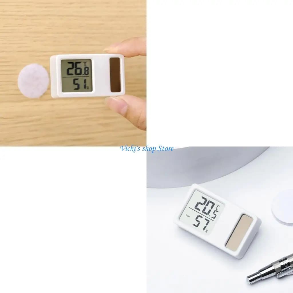 Thermometers Hygrometer Solar Powered Desktop Temperature Humidity Meter Gauge with LCD Display for Baby Room Office
