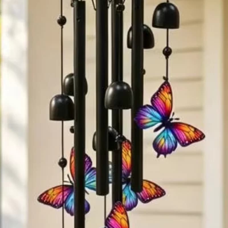 Metal Wind Chime Sun-resistant Wind Chime Butterfly/Red Bird/Hummingbird Hanging Windchimes for Garden Decor Gifts for Mom Women