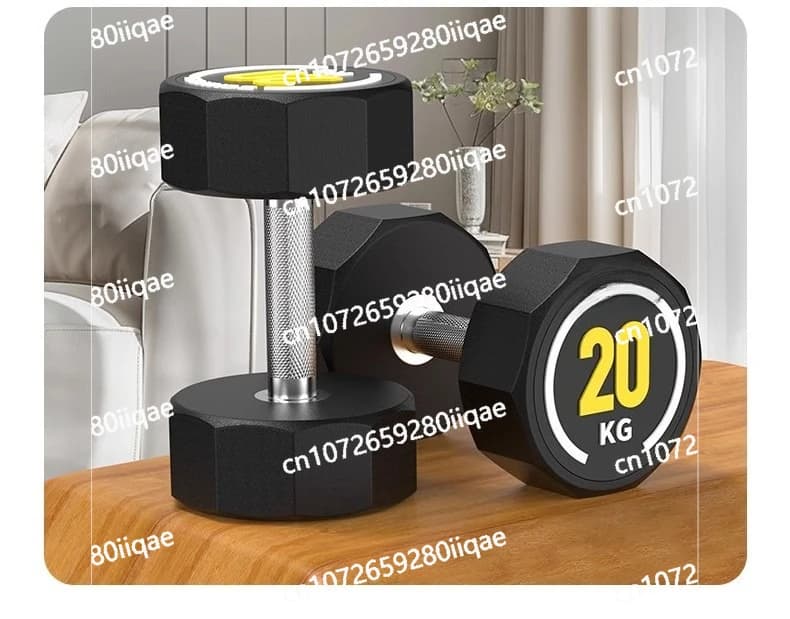 , Men's Fitness Home 10kg Solid Steel, Full Set of Glue Pure Steel Dumbbell Set Combination