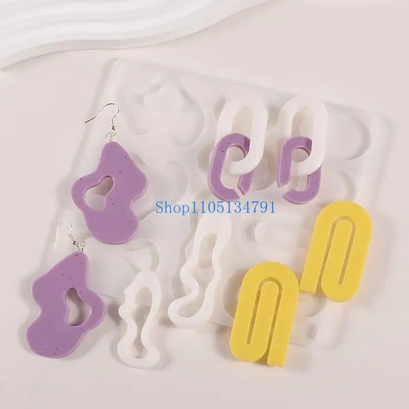 98km Multiple Styles Geometry Earrings Silicone Molds Suitable for Epoxy Resin Diy Crafts Ornament Pendant Keychain Making
