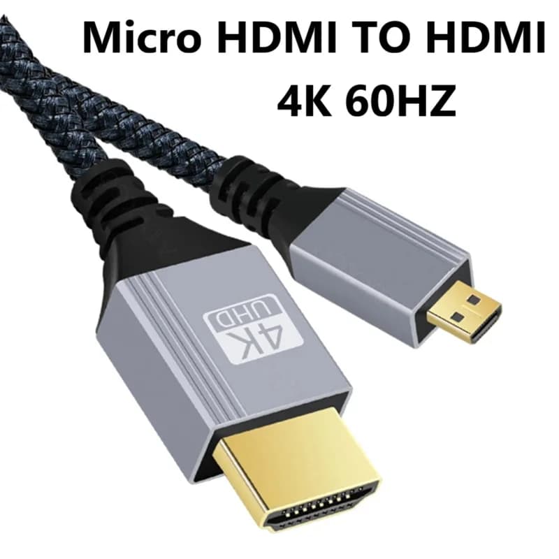 Cavo Micro HDMI 4K da 10m, 5m, 3m, 2m, Cavo HDMI Micro HDMI a HDTV, Cavo HDMI HD 4K@60HZ Compatibile HDMI a Micro HDMI per HDTV PS4