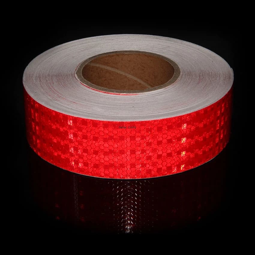 5cm*50m Red Reflective Ribbon Wheels for Bicycle Reflectors Adhesive Bike Warning Waterproof Deckline Safety Adhesive Decals For Truck