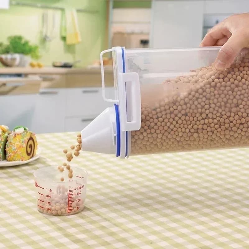 1 Pcs Plastic Cereal Dispenser Food Grain Rice Flour Storage Container Kitchen Household Organizer Supplies Box Storages