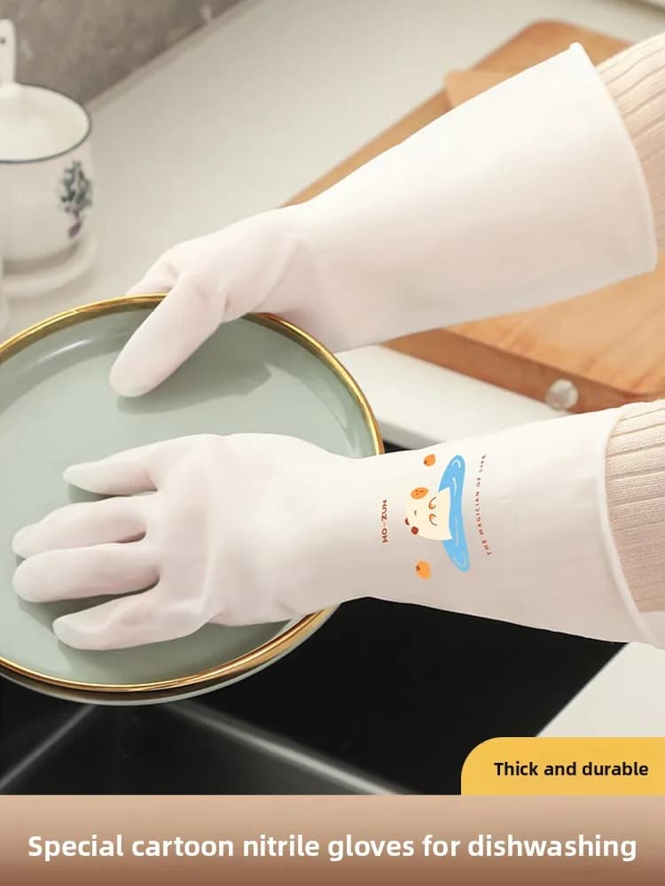 Guanti in Nitrile per Lavori Domestici, Impermeabili e Antiscivolo, per Lavanderia e Pulizie Domestiche, Uso Speciale