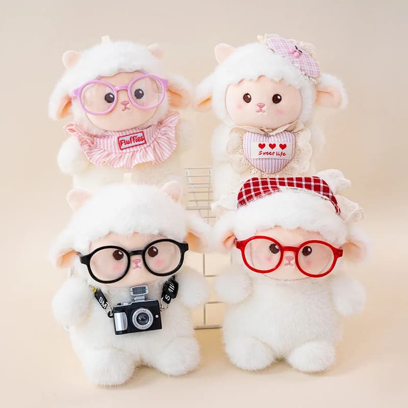 Palm size Lamb Plush Toy Cute Mini Tiny Sheep Stuffed Animal Soft Fluffy Little Lamb Plushie Pocket Toy Stress Relief Fidget Toy
