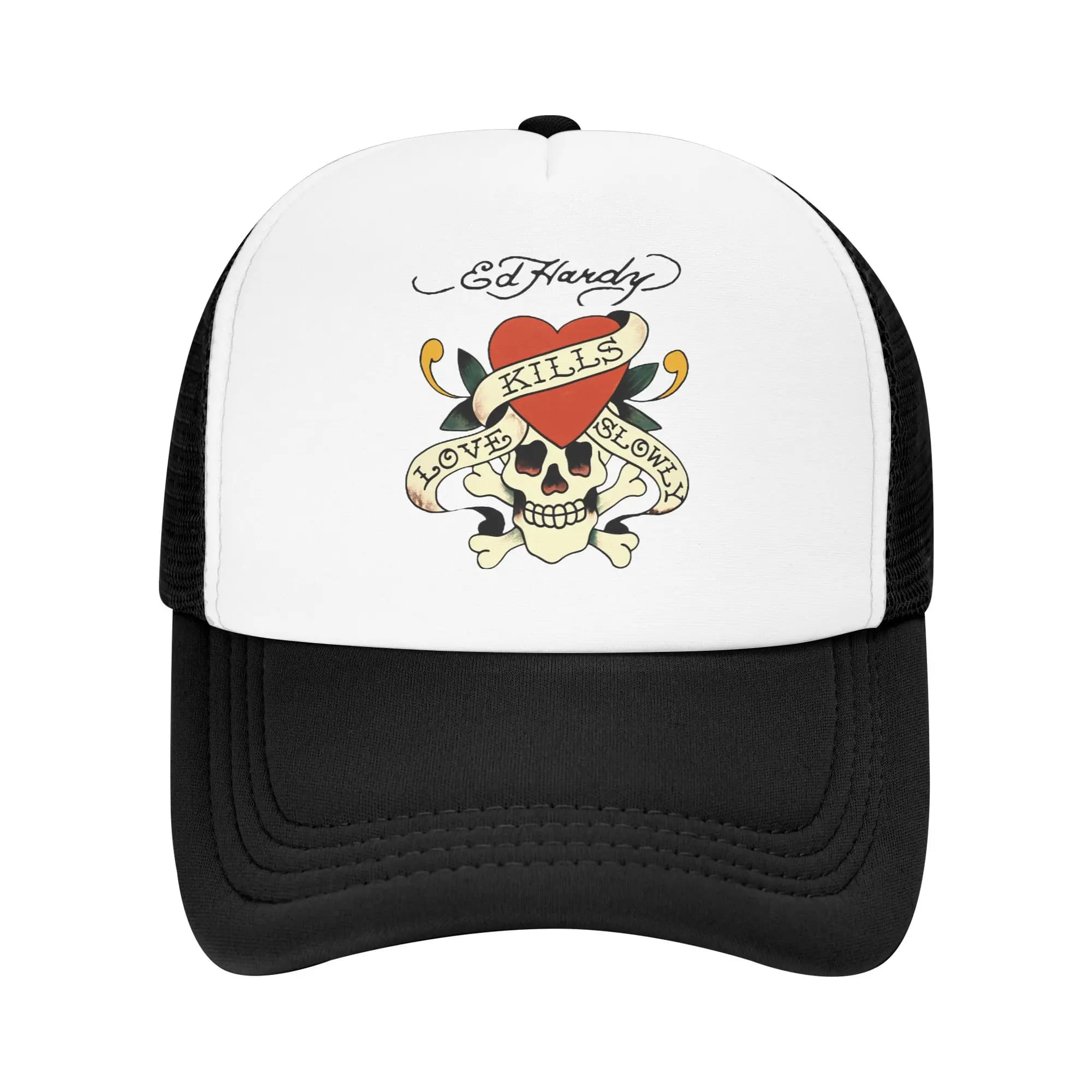 Cappelli da sole estivi E-Eds Hardys Love Kills Slowly Baseball Cap Casual Trucker Hat Summer Unisex-Teens Cappellini da baseball da campeggio