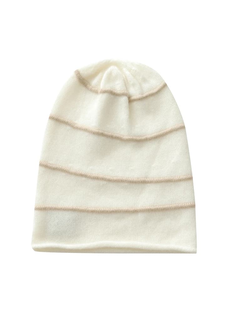CHICUU Autumn Winter Women's Striped Beanies 100% Cashmere Knit Hats Keep Warm Beanies Casual Style Cold Hats High Quality