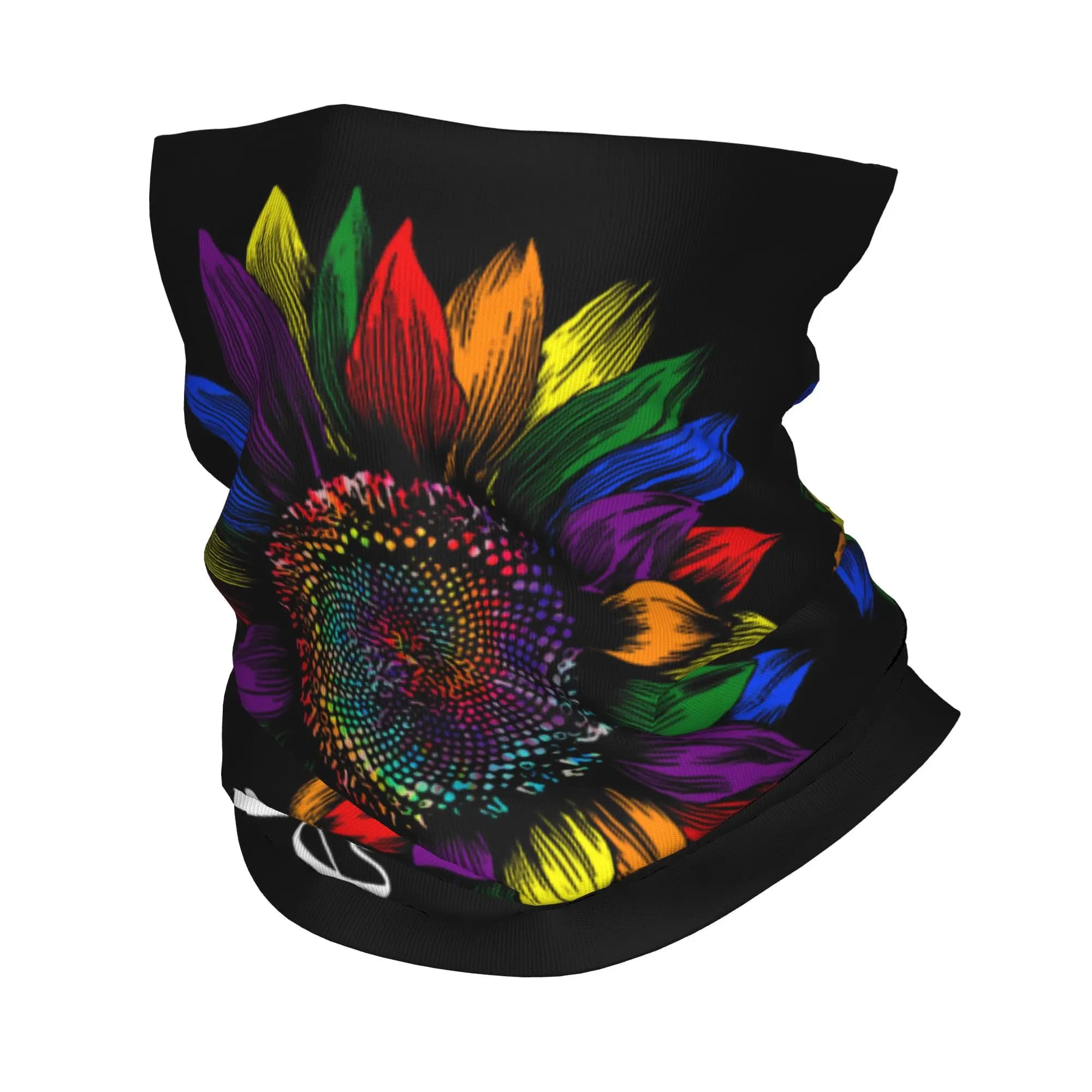 Rainbow Sunflower Love is Love Bandana Neck Gaiter Sciarpa LGBT Pride Wrap Maschera multifunzionale per il viso Unisex Adulto Inverno