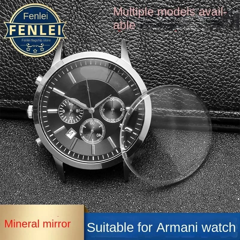 Per Armani Orologio Cinturino in vetro Cover AR2432 AR-2434 AR2447 AR1451 AR1452 AR2448 5891 AR11105 Uomo donna Specchio minerale Lenti per orologi