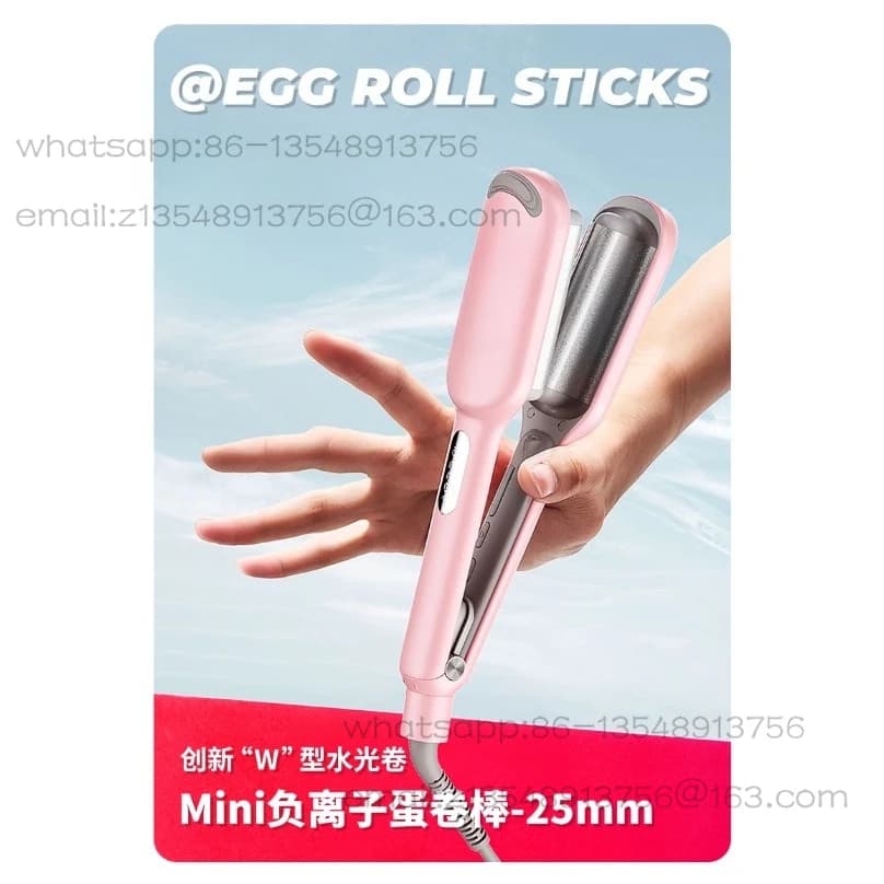 Mini rotolo di uova a ioni negativi/racia per capelli ricci in lana, volume dei capelli a lunga durata, nessun danno ai capelli, ferro arricciacapelli