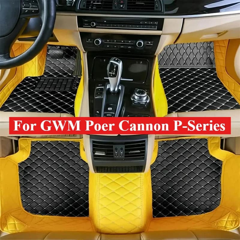 Tappetini Auto Personalizzati per GWM Poer Cannon P-Series Pickup 2020-2024-2026, Accessori Auto, Tappeti in Pelle, Tappetini alla Moda