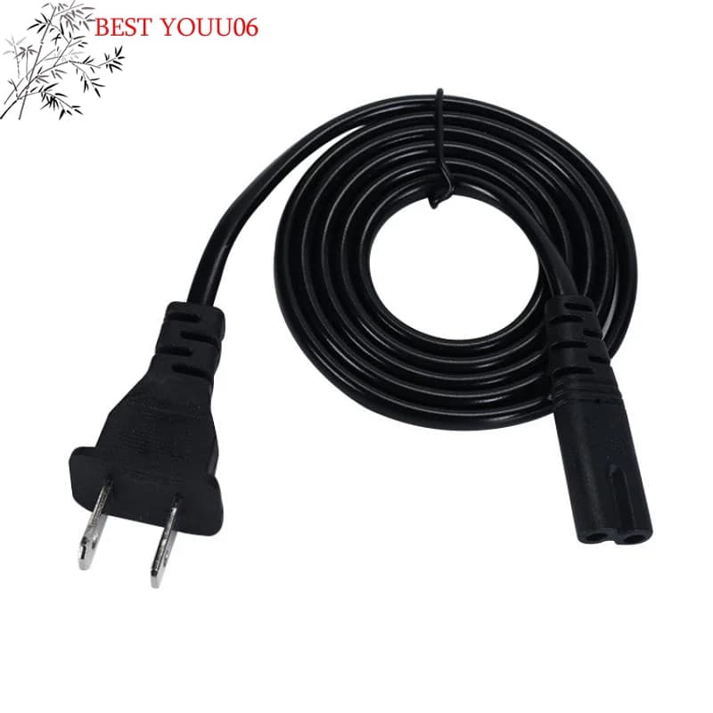 (YOUU06) Cavo di alimentazione con spina americana a 2 pin per dispositivi compatibili con Figure 8, cavo elettrico a 2 poli per caricabatterie per laptop, TV, radio, altoparlante