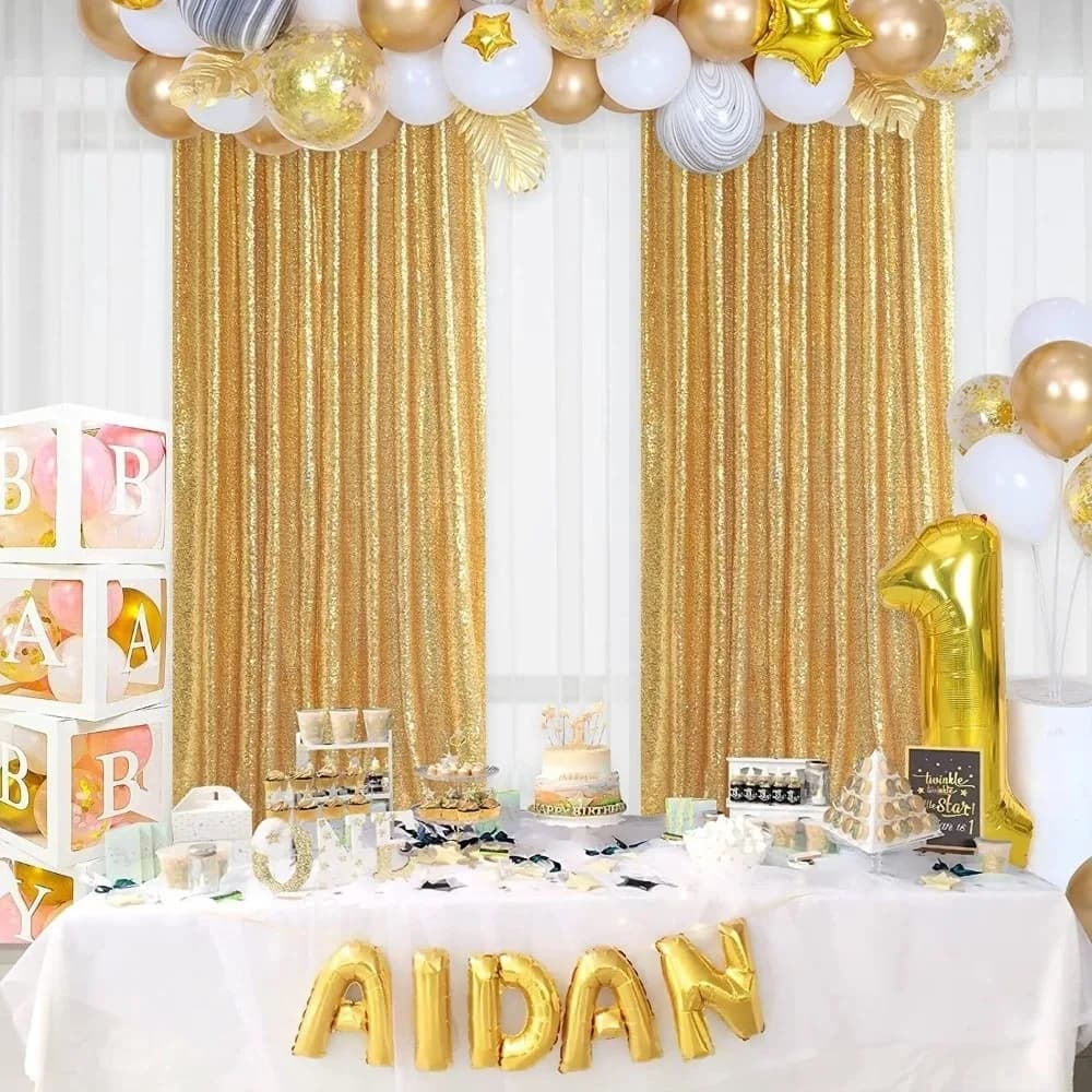 Tenda con Paillettes Colorate in Poliestere, Sfondo Decorativo per Fotografia, Ideale per Baby Shower