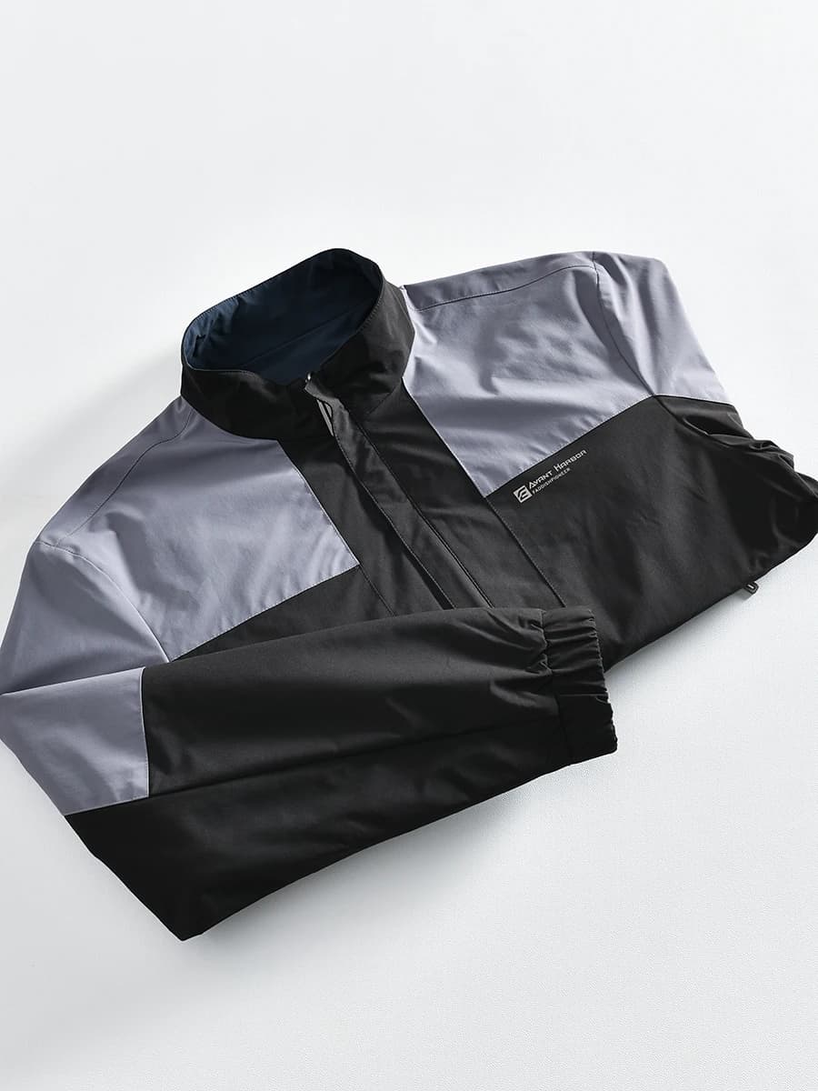 Casual Loose Men's Stand Collar Jacket Single Crease Stylish Two-Sided Wear Autumn Fashion Outerwear Polyester Fiber