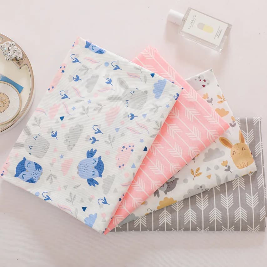 Rosa grigio gufo coniglio freccia stampato panno Patchwork fai da te per trapuntare cuscini culla vestito cucito Tissus tessuto di cotone Tecido
