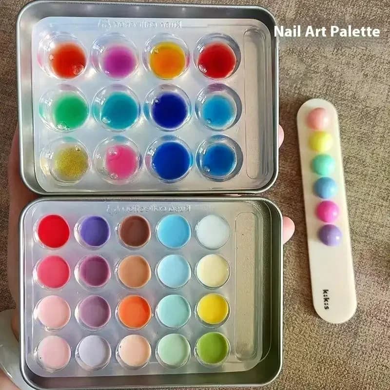 Tavolozza di colori per unghie ad alta trasparenza per nail art o tavolozza di smalti gel per miscelazione disegno piastra di vernice pad esposizione per manicure