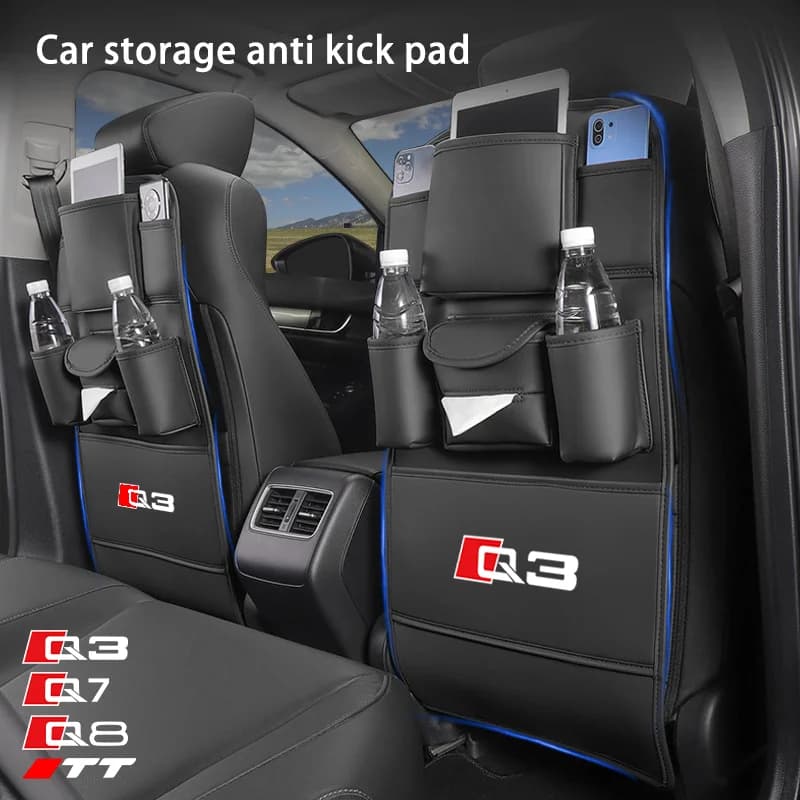 Borsa portaoggetti per sedile auto, organizer da appendere tutto in uno con porta fazzoletti e portabicchieri, protezione anti-urto per AUDI Q3 Q7 Q8 TT
