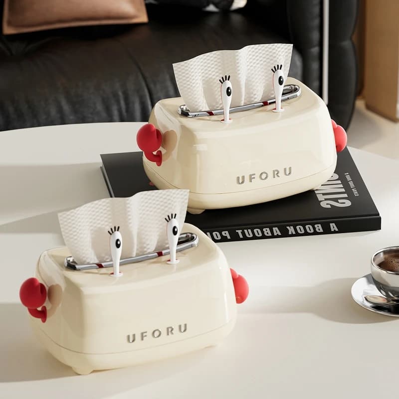 Portafazzoletti con design a cartoni animati di Mr. Crab, un adorabile contenitore per fazzoletti adatto per soggiorno, camera da letto e bagno