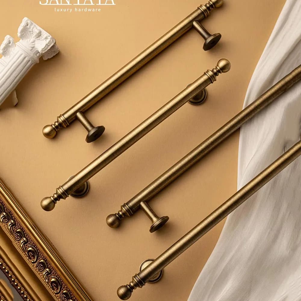 Maniglie per Mobili in Ottone Stile Nordico Vintage, Maniglie in Bronzo per Armadi, Cassettiere, Comodini e Mobili da Cucina di Lusso
