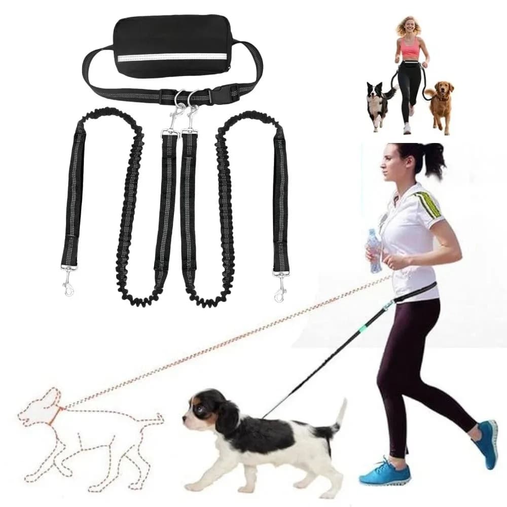 Adjustable Double Grip for Cans with Pocket, Reflective Stitching, Bearing Belt, Running Grip with Double Elastics and Padded Handles