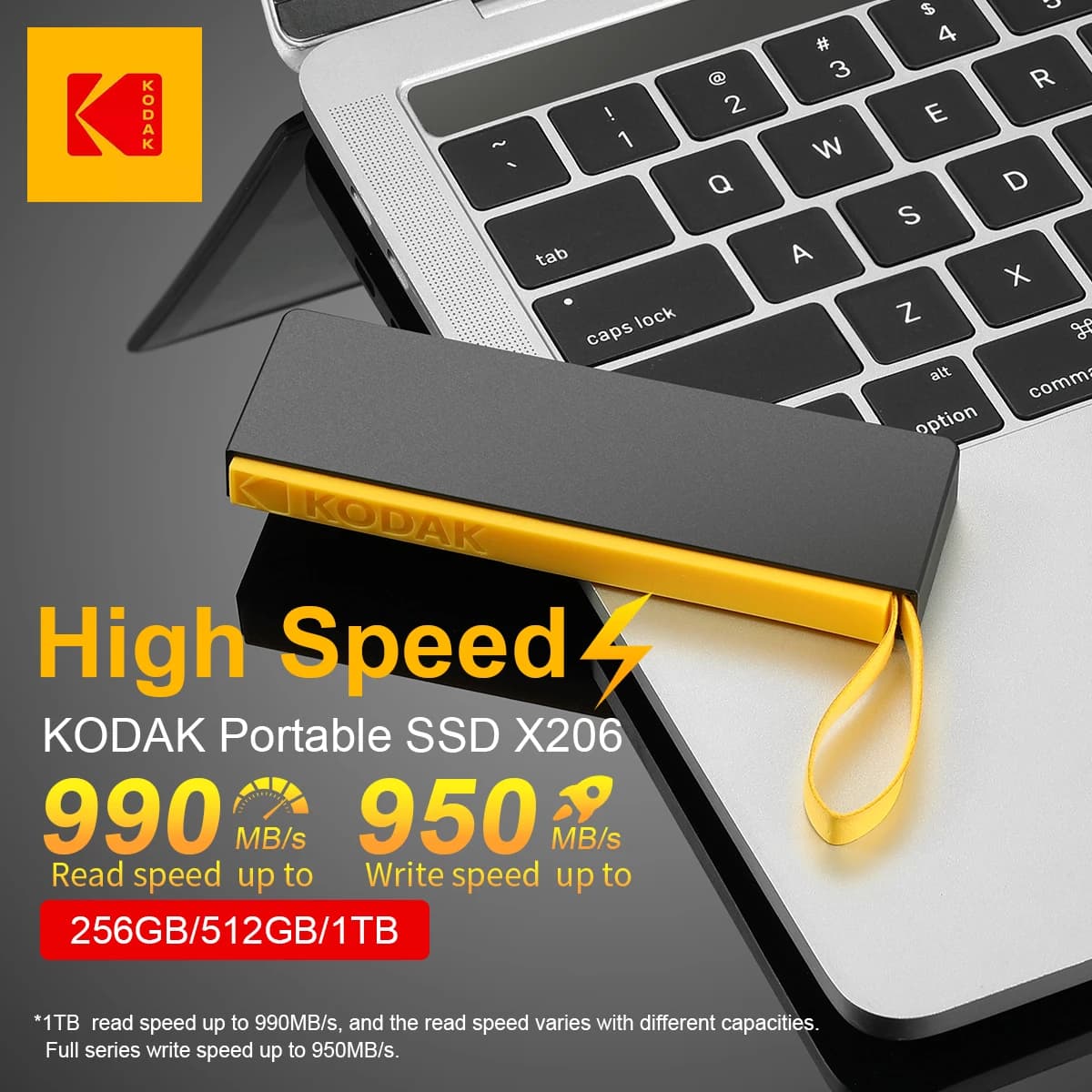 KODAK X206 1TB 512GB 256GB Disco rigido SSD esterno Flash USB 3.2 1000Mb/s SSD portatile Mini PSSD per laptop PS5 Xbox