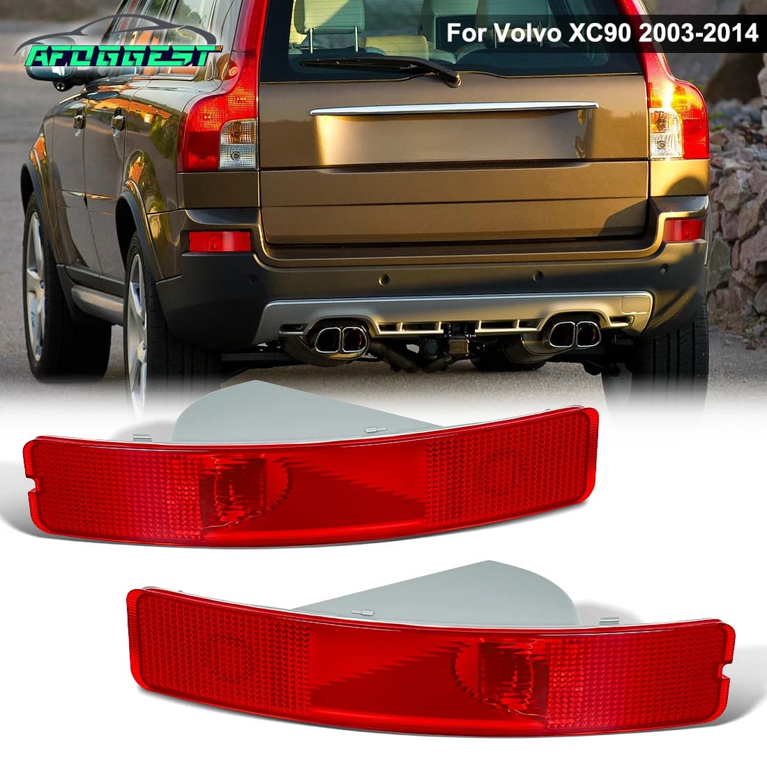 Luce paraurti posteriore per Volvo XC90 2003-2006, catarifrangente senza lampadina, lente rossa, striscia riflettente di avvertimento 8693009 8693008