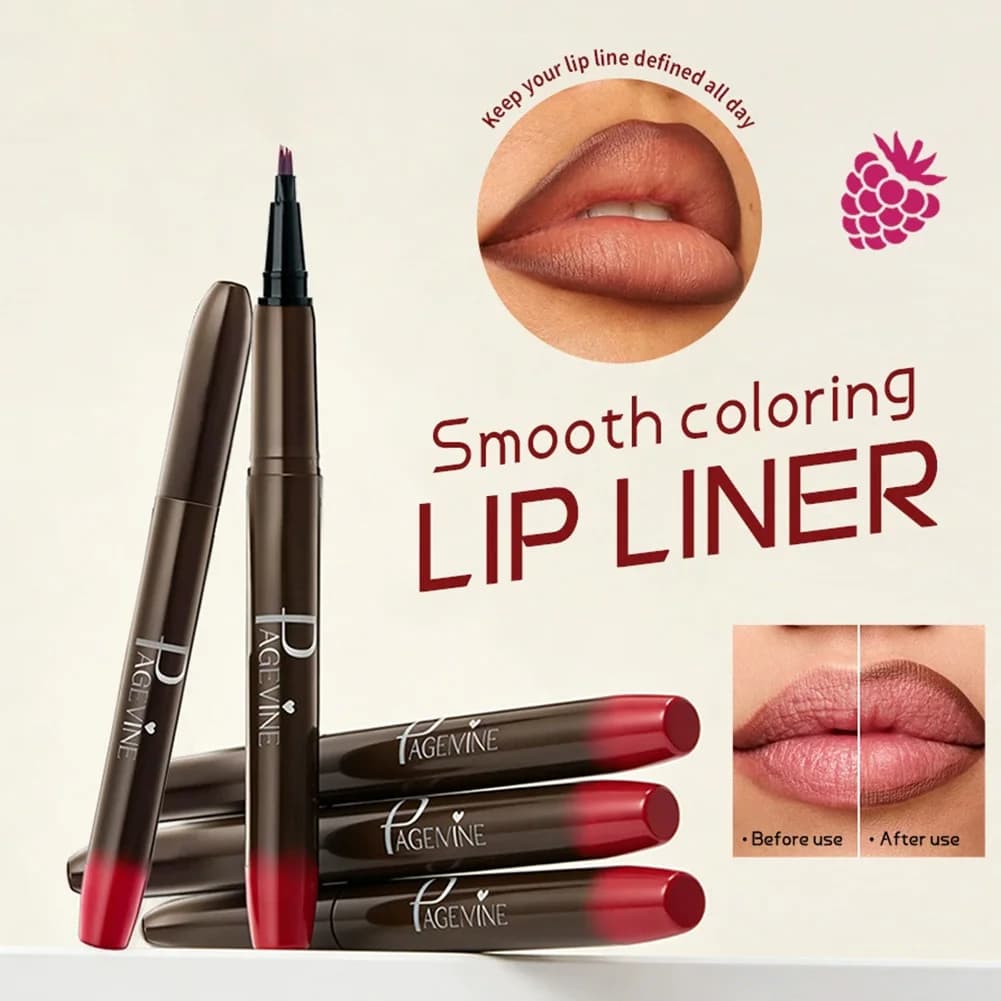 Liquid Lip Liner Unique Fine Brush Tip Precise Lip Outline Easy Glide Smooth Formula Long Lasting Lip Makeup Pen