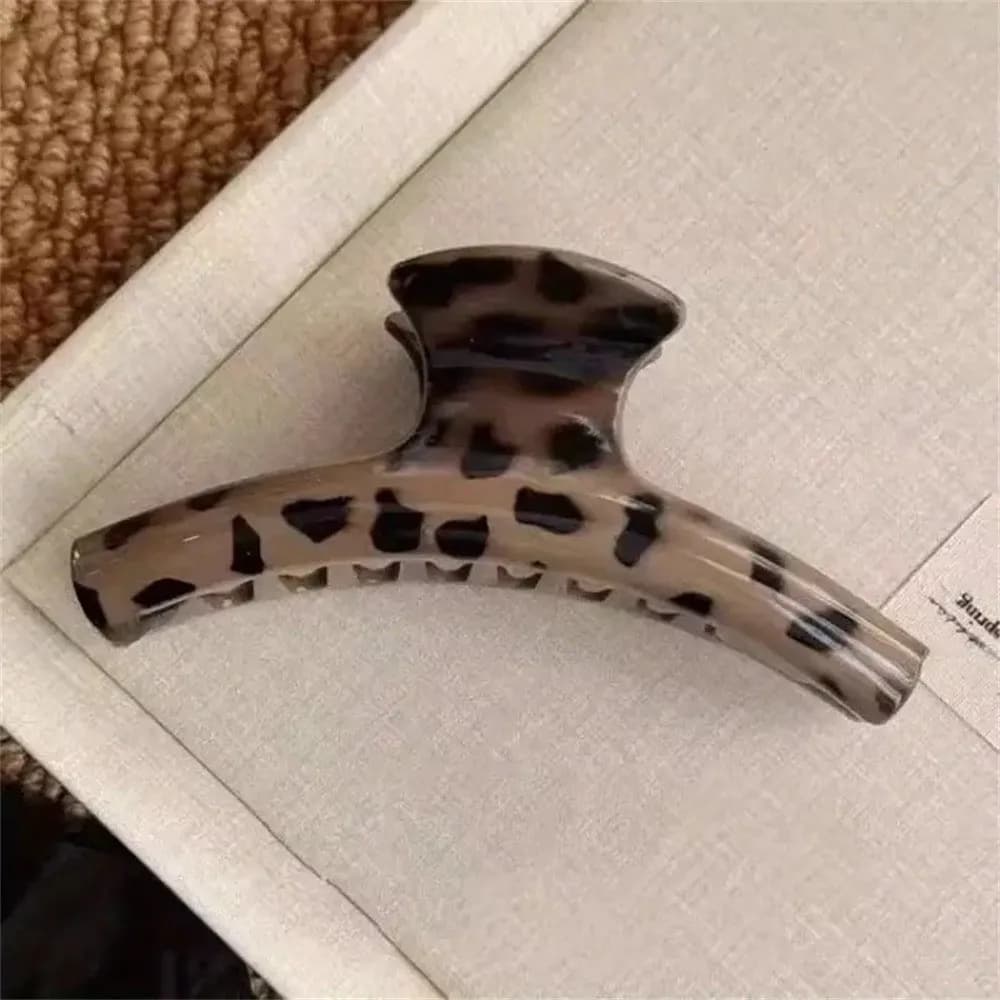 New Leopard Print Hair Claw Clip Large Non-Slip Hair Clip Brown Barrette Headdress