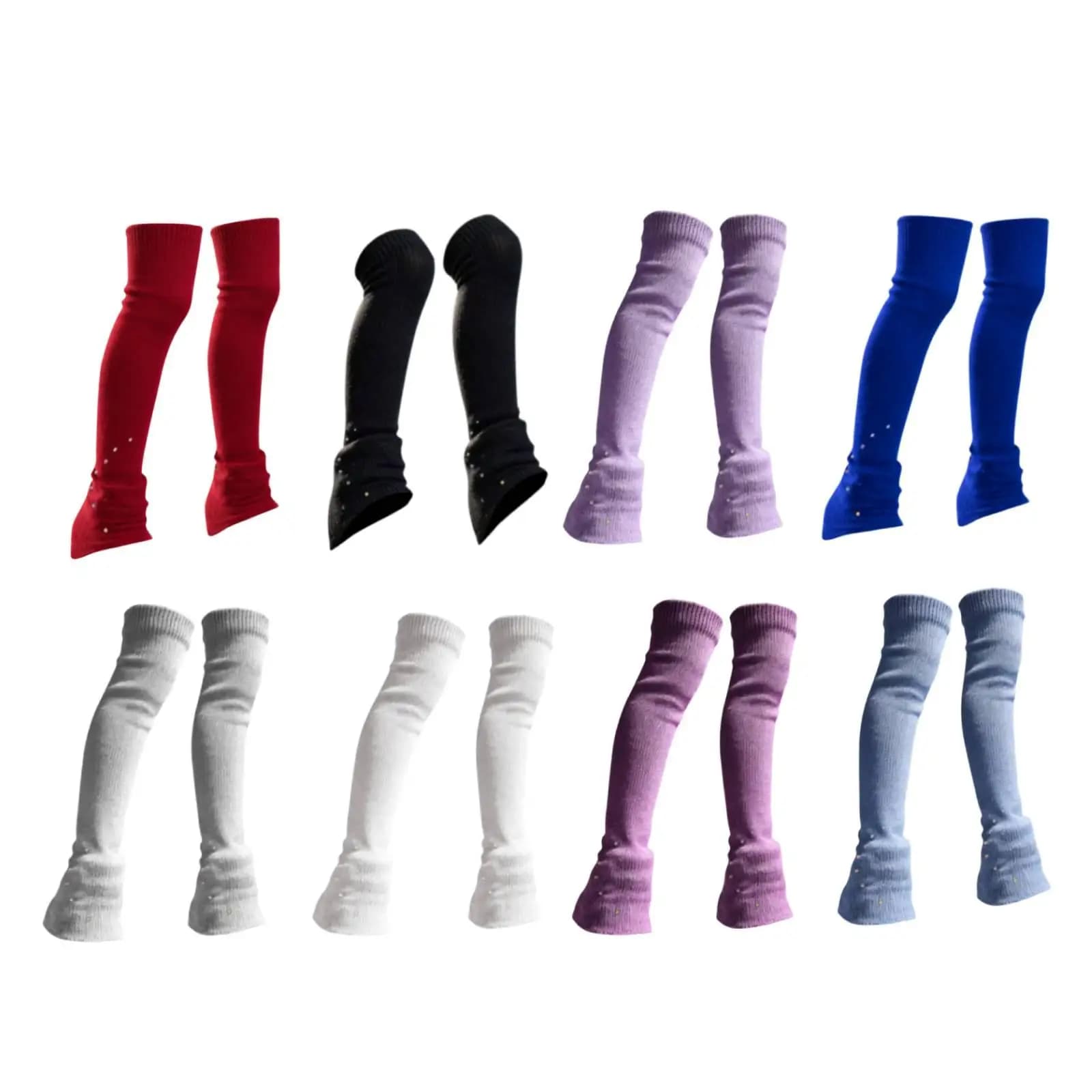 Knitted Figure Skating Socks Long Leg Warmers Boot Covers Ice Skates Protection for Training and Sports