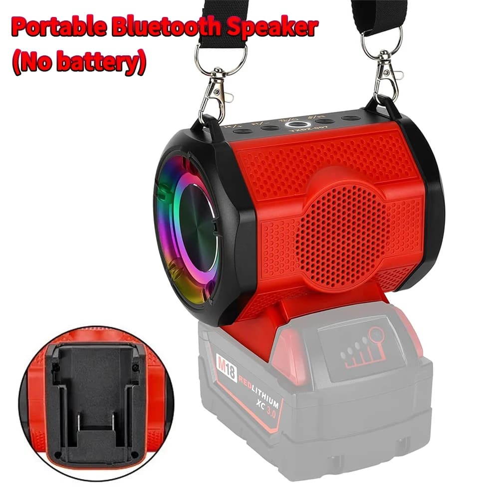 Altoparlante portatile per batteria Milwaukee 18V con porta USB Type-C Altoparlante compatibile Bluetooth per campeggio e feste (senza batteria)