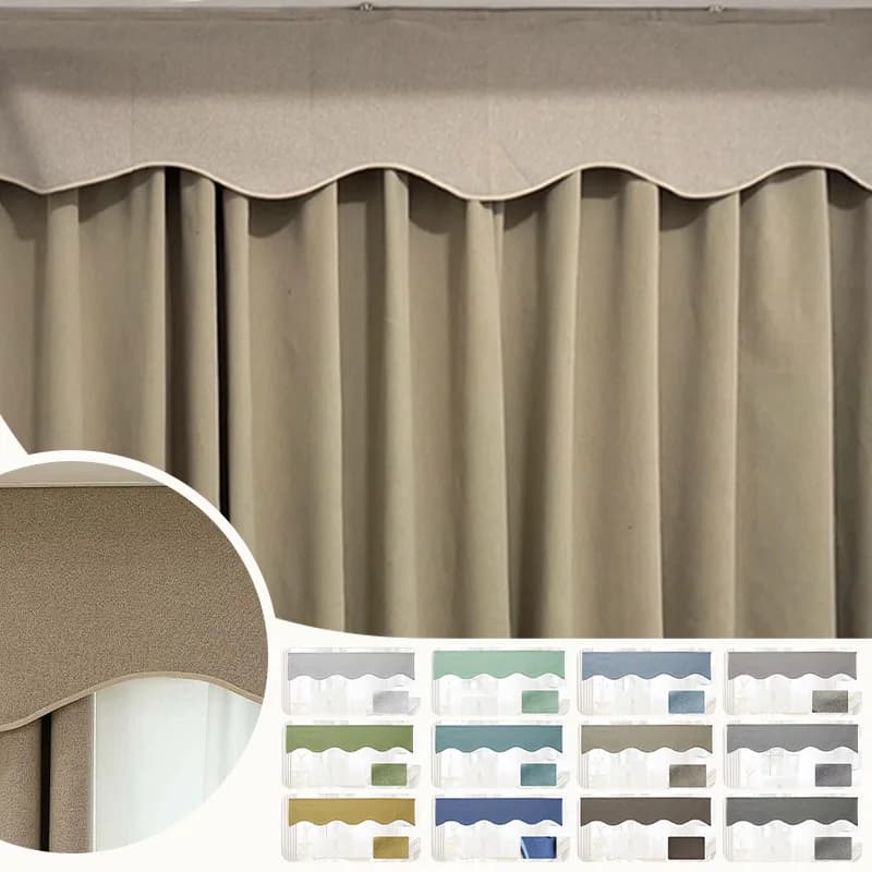 25/35 Height Blackout Curtain Head Self-adhesive Door Floating Curtains Home Decor Curtain Wavy Drape Bay Window Curtain Head