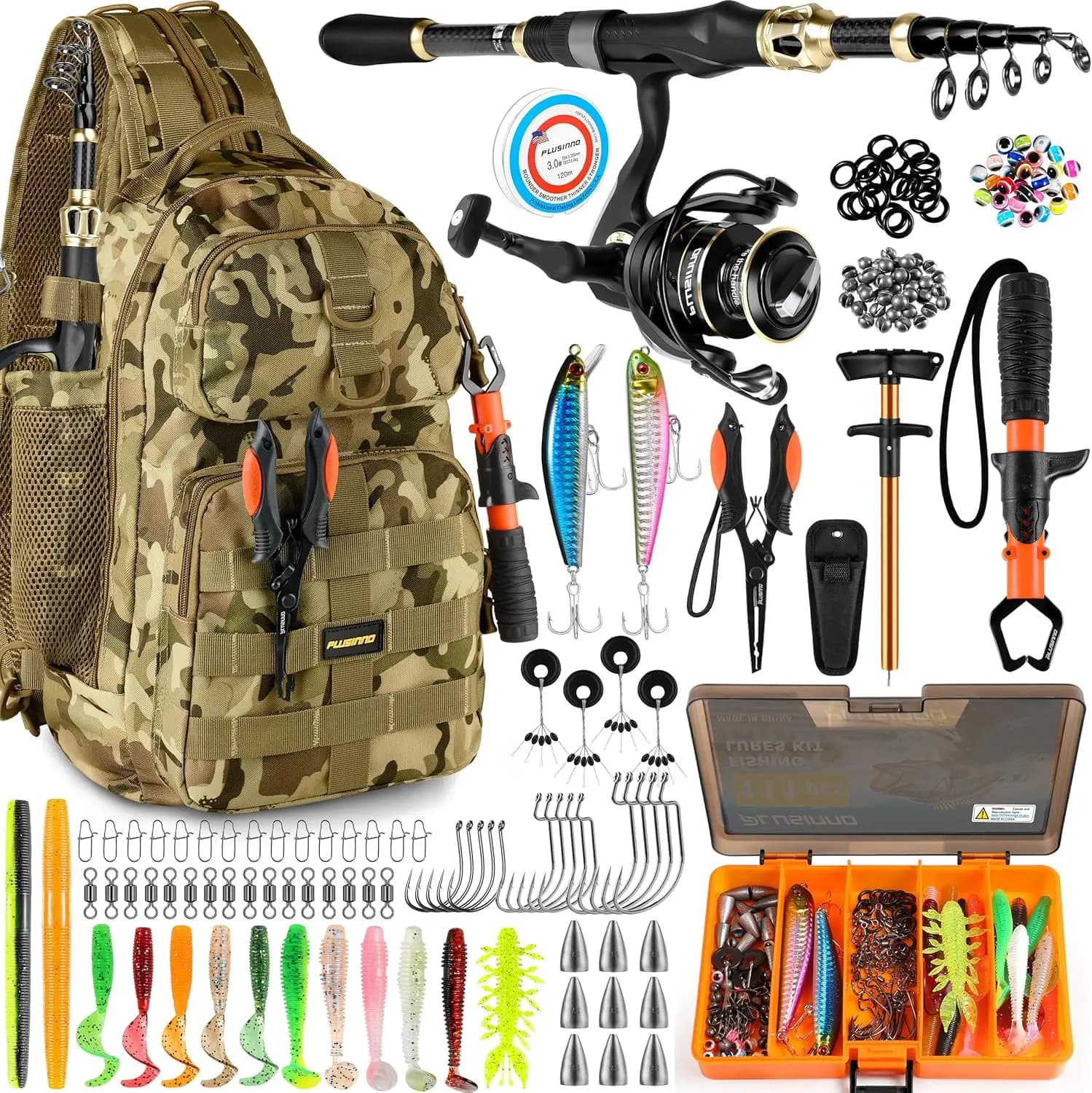 Waterproof Fishing Backpack with Cane Door, Tool Boxes and Kits - Ideal Equipment for Fishermen