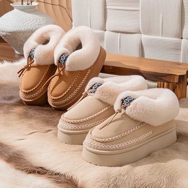 Women's Slippers Winter Blowjob Women's Luxury Design Shoes in Casual Plush Outdoor Platform Indoor Slides Fume Fur Slides Soft Boots