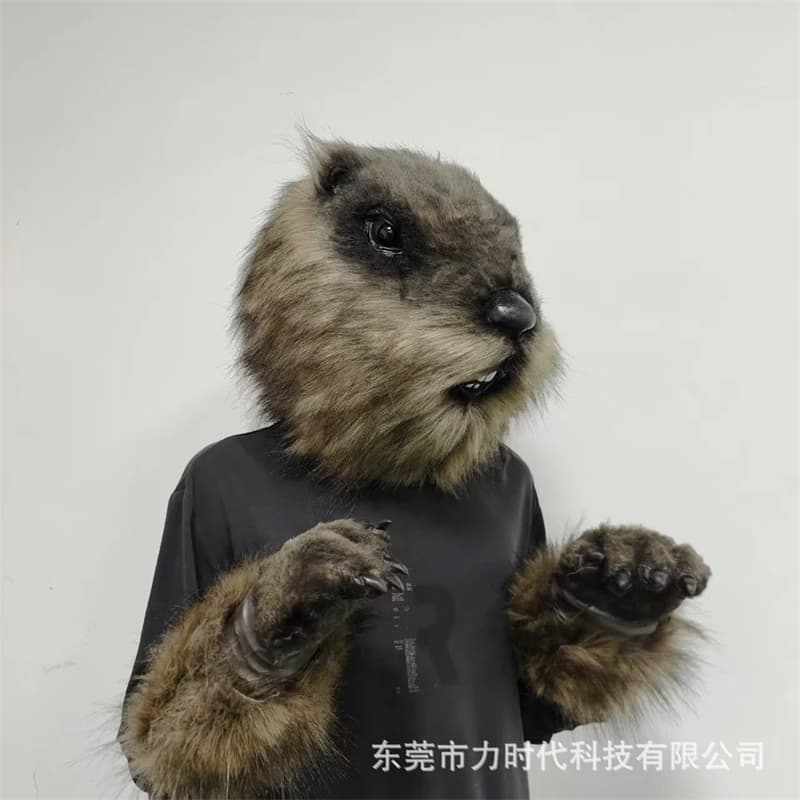 Nuovi simpatici guanti soffici per copricapo marmotta Halloween Cosplay maschera in lattice costume performance puntelli per feste