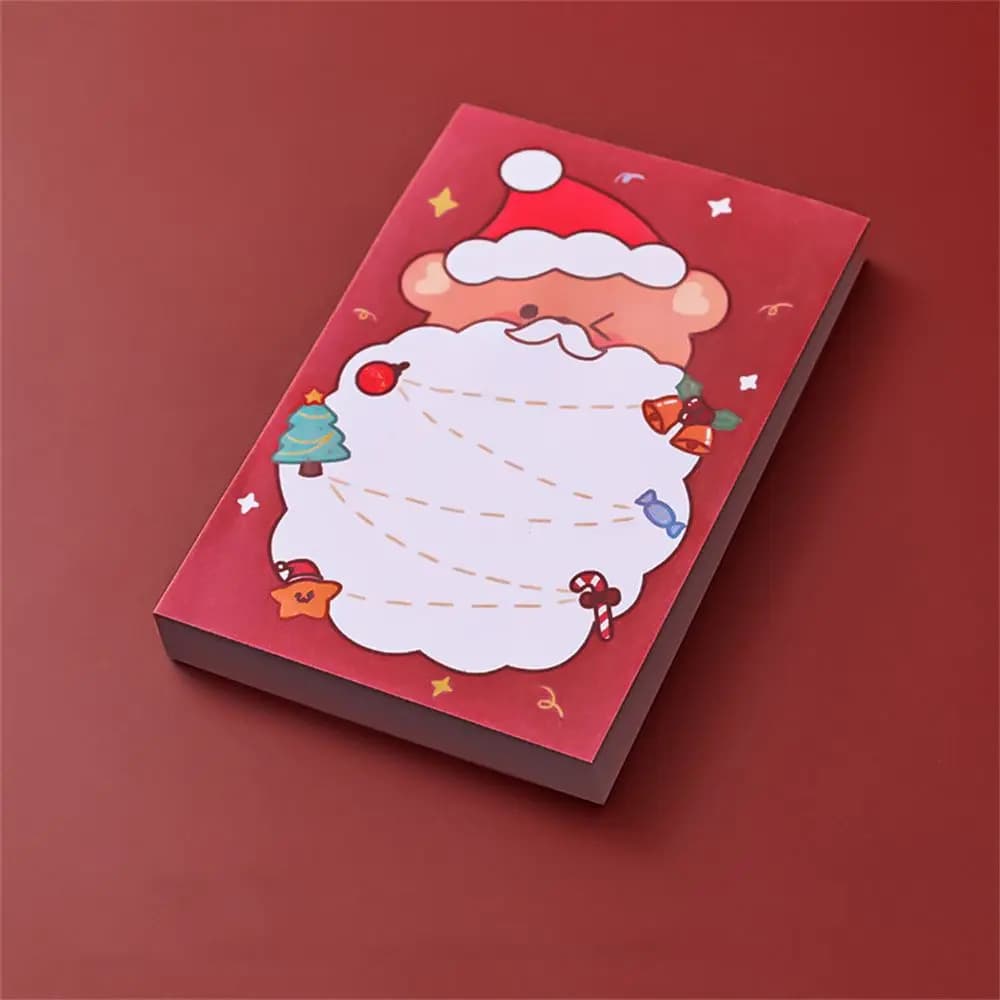 Fogli Kawaii Forniture per ufficio Cartoleria postale Blocco note di Babbo Natale Carta Messaggio Note Appiccicose Blocco note di Natale Carta da lettere