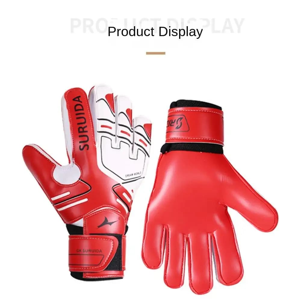 1 Pair Size 5-10 Goalkeeper Gloves Anti Slip Latex Football Goalie Gloves Thickened Adjustable Game Goalkeeper Gloves Soccer