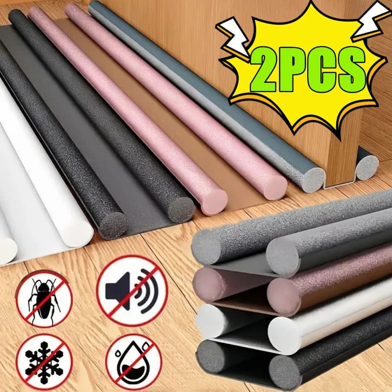 Nuovo 2/1PC Antivento Strisce di Tenuta Paraspifferi Tappo Porta Protezione Inferiore Doppio Protezione Fermaporta Bloccante Sigillante Insonorizzato