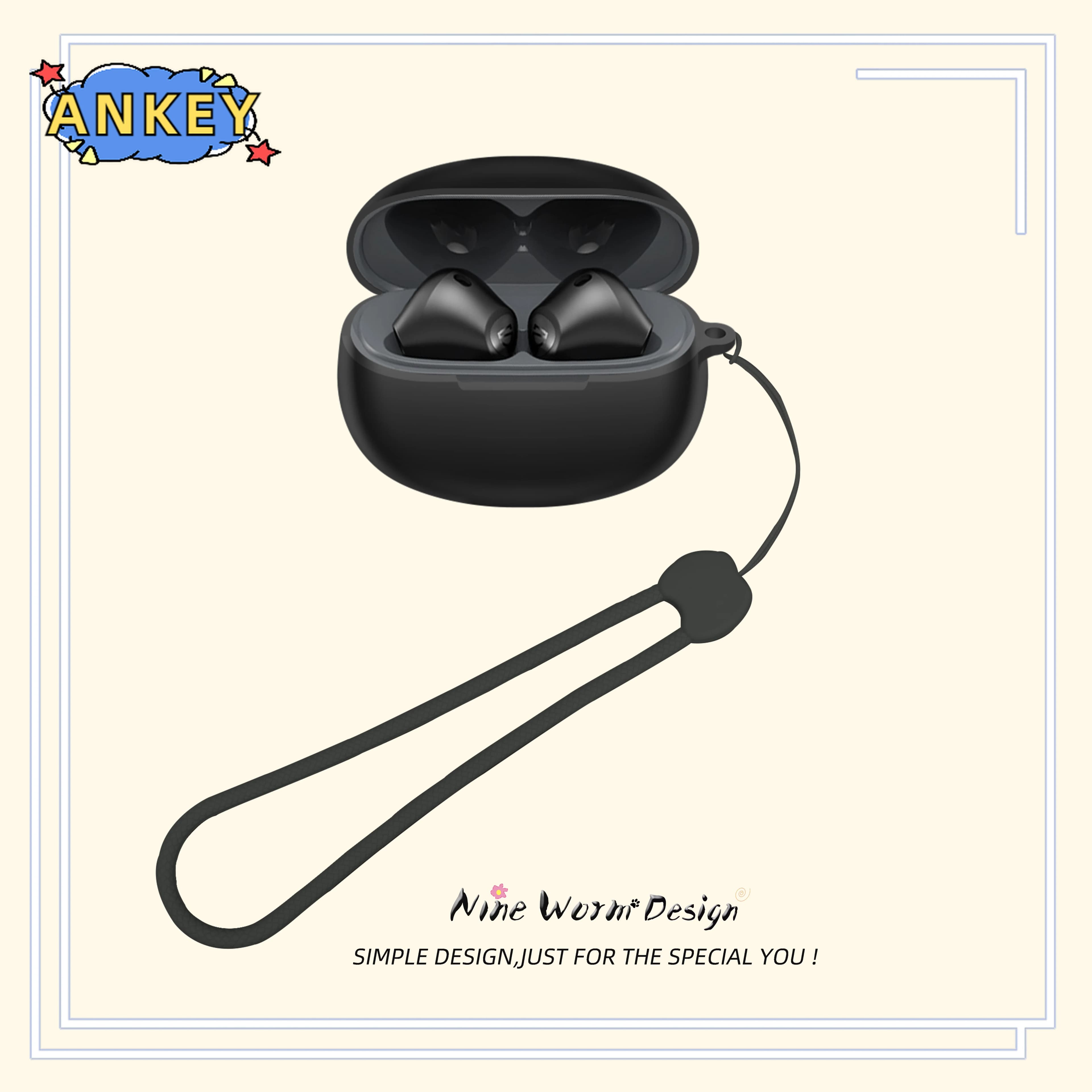 for Soundpeats Air3 Deluxe HS Case Earphone Protective Cover Anti-fall Soft Silicone Wireless Bluetooth Earbuds Carrying