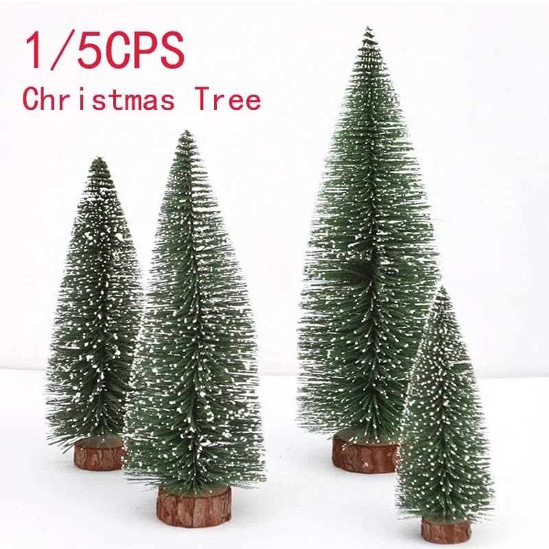 5/1PCS Pin Christmas Tree Artificial table decorations Festival Plastic miniature trees 2024 New Year's decorations for Christmas